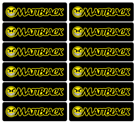 Mattblack - 140mm length logo decals