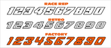 KTM 790 Duke pillion number board decal set - Custom number