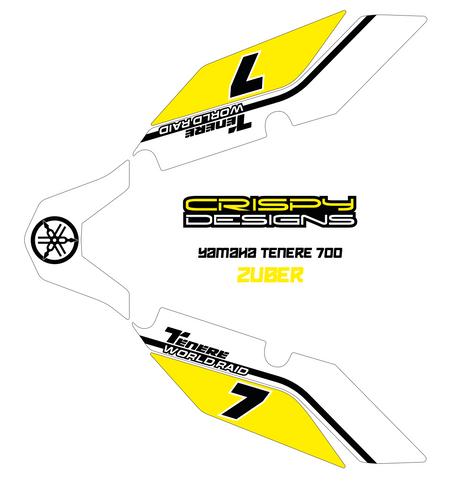 Zuber - Custom white Tenere tail decal set