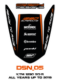 KTM 1290 Superduke R pillion seat cover decals - 5 designs to choose