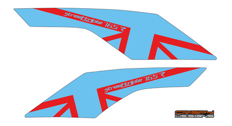 Gemma - Custom red Street Triple 765 R belly pan decals
