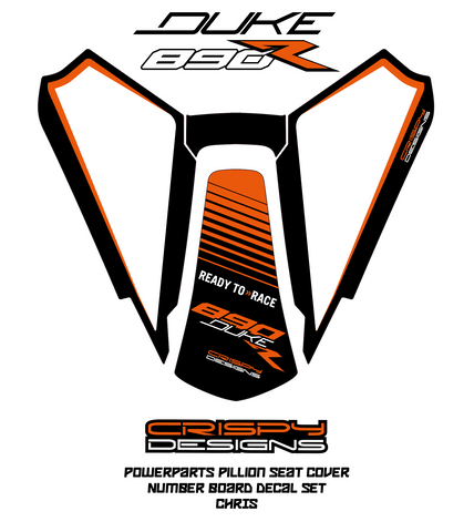Chris - KTM 890 Duke pillion seat cover decals