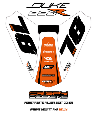 Hewitt - HEWY 890 R pillion cover custom decals